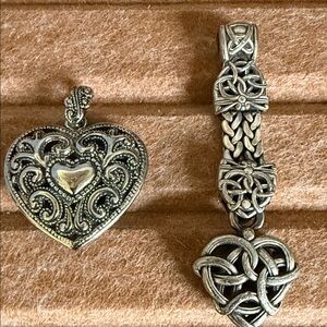 Vintage Brighton Silver Heart Pendant and 
Celtic Knot Pendant or Keychain